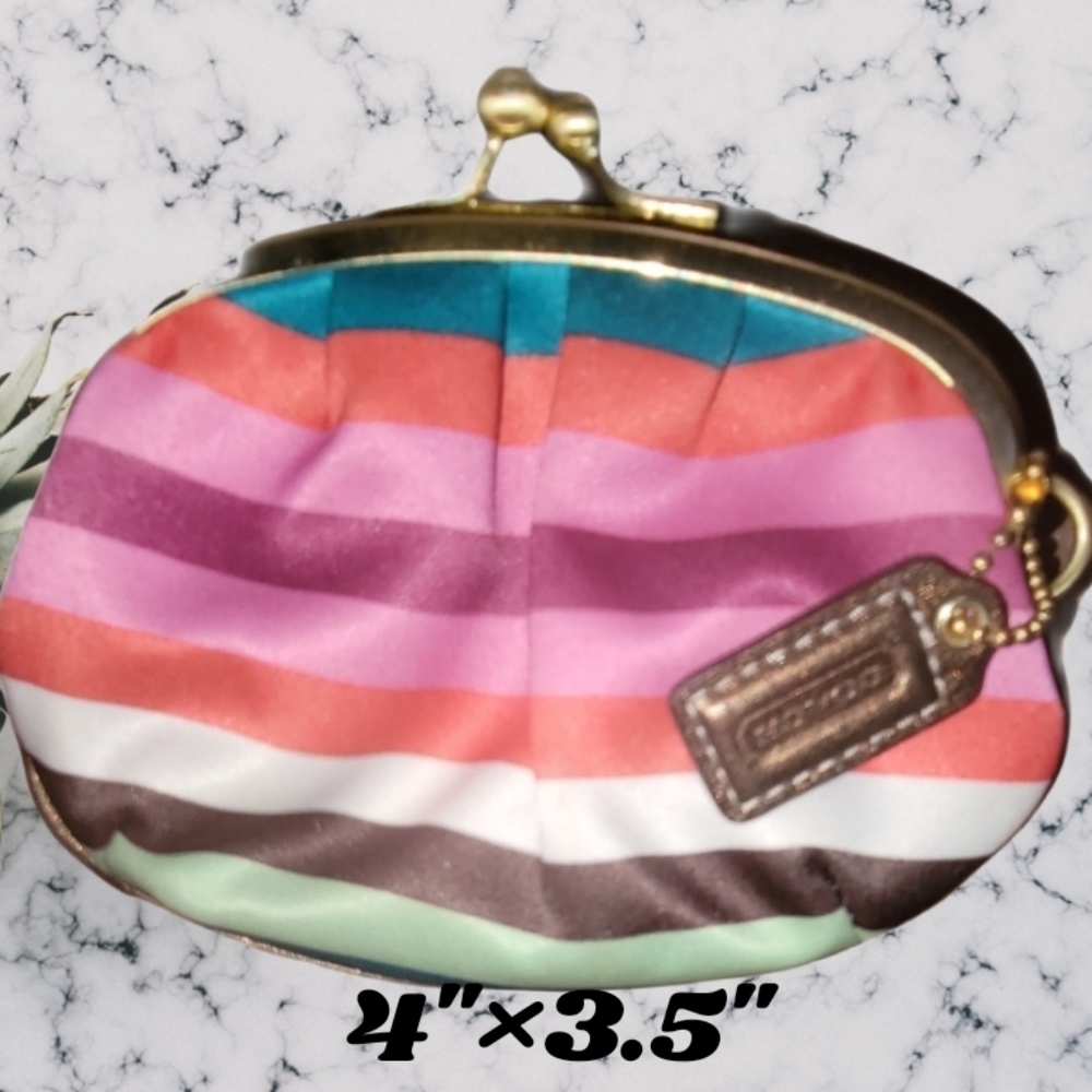 Coach Multicolor Striped Clutch